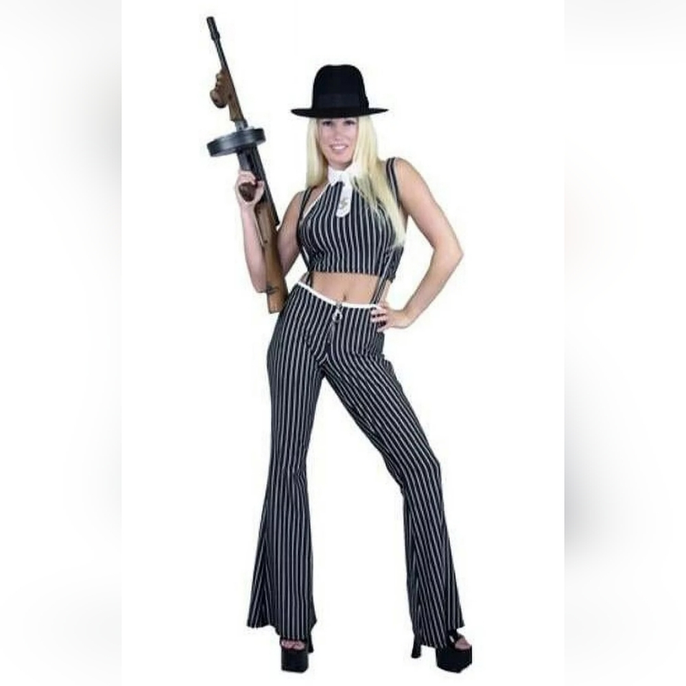Halloween 🎃 Size Medium (8-10) Womens Gangster Costume Mob Boss